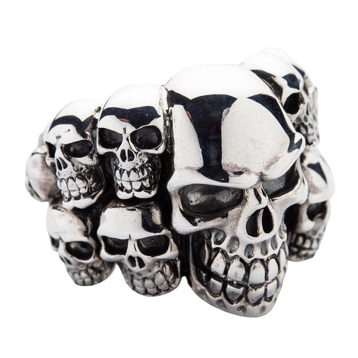 Sterling Silver Phantom Skull Biker Ring