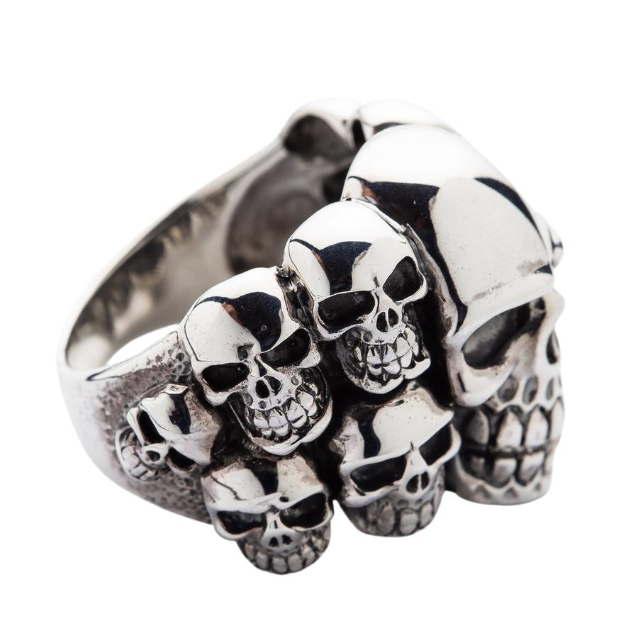 Sterling Silver Phantom Skull Biker Ring
