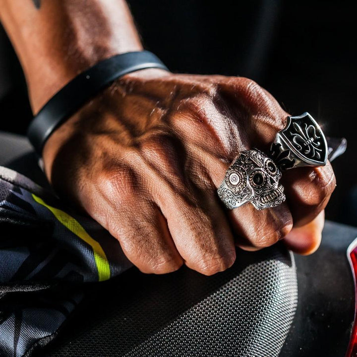 Sterling Silver Sugar Skull Ring